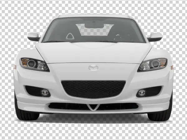 White Mazda RX-8 Car Front View PNG Transparent Background