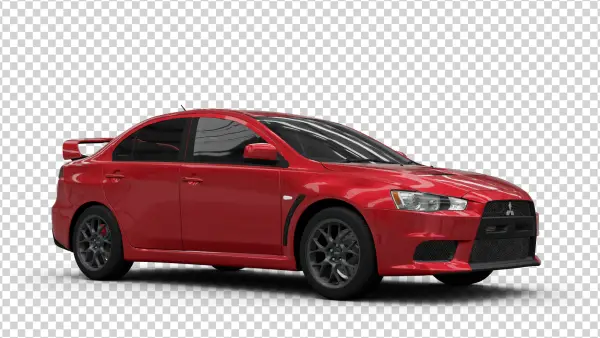 Red Mitsubishi Lancer Evo X PNG Transparent Background