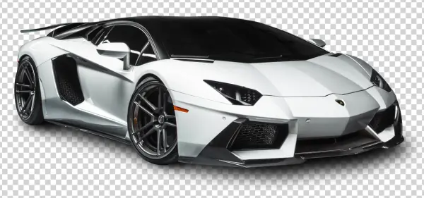 White Lamborghini Aventador PNG Transparent Background