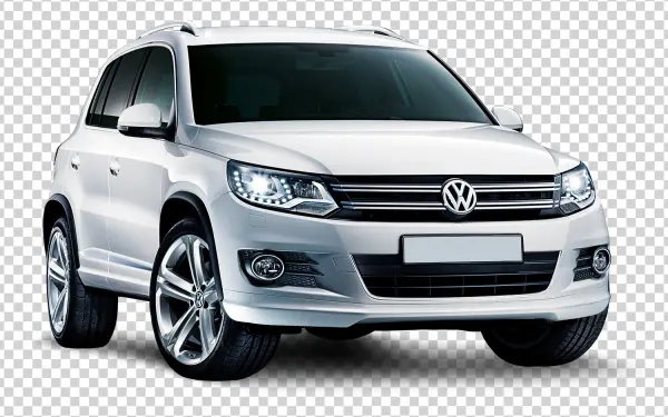 White Volkswagen Tiguan SUV PNG Transparent Background
