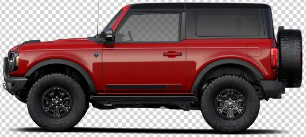 Red Ford Bronco 2-Door SUV PNG Transparent Background
