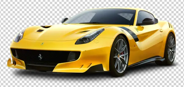 Yellow Ferrari Sports Car PNG Transparent Background