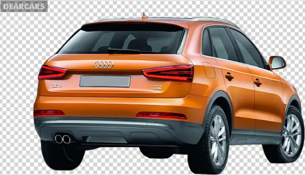 Orange Audi Q3 SUV Transparent Background PNG