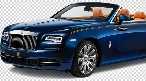 Blue Rolls-Royce Dawn Convertible PNG Transparent Background