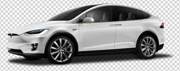 White Tesla Model X PNG Transparent Background