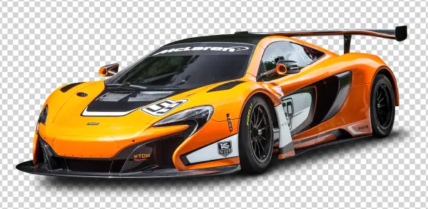 Orange McLaren Race Car PNG Transparent Background