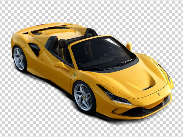 Yellow Ferrari Convertible Sports Car PNG