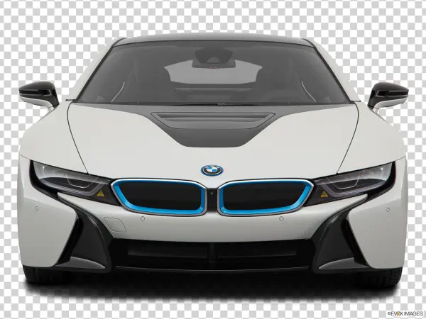 White BMW i8 Front View PNG Transparent