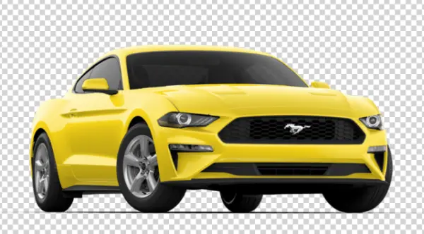 Yellow Ford Mustang Car PNG Transparent Background