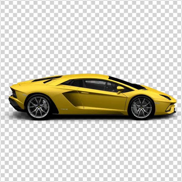 Yellow Lamborghini Aventador Transparent Background