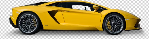 Yellow Lamborghini Sports Car PNG Transparent Background