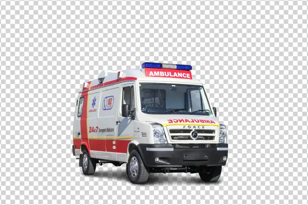 White Ambulance PNG Transparent Background