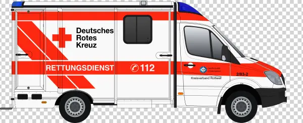German Red Cross Ambulance PNG Transparent Background
