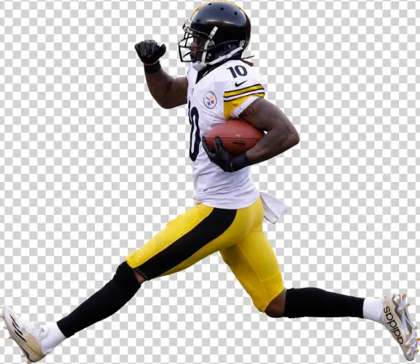 NFL Football Player Running with Ball PNG Transparent
