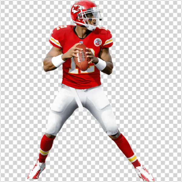 Kansas City Chiefs Player Holding Football PNG