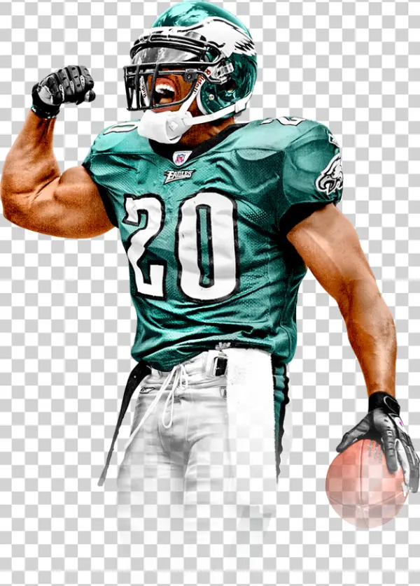 American Football Player Flexing PNG Transparent Background