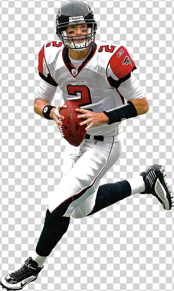 Football Player Running with Ball PNG Transparent