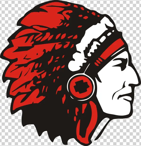 Native American Chief Head Logo PNG Transparent Background