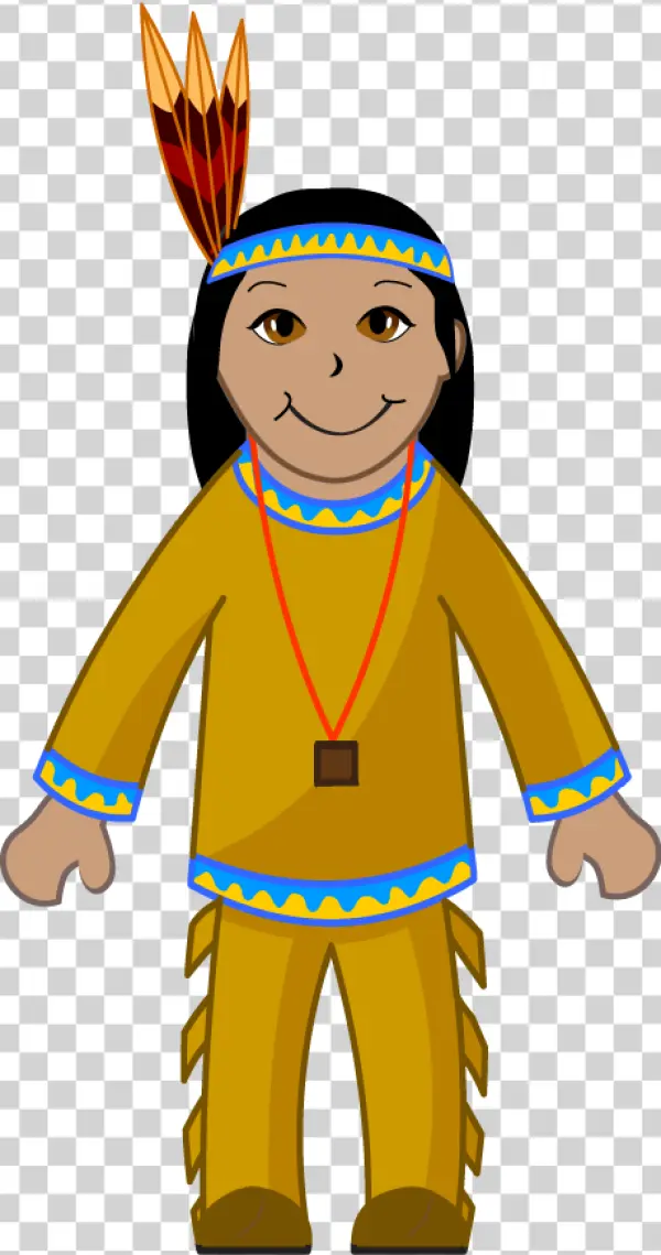 Cartoon Native American Child Transparent PNG