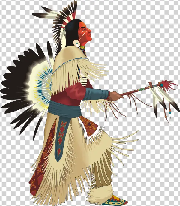 Native American Man Traditional Attire PNG