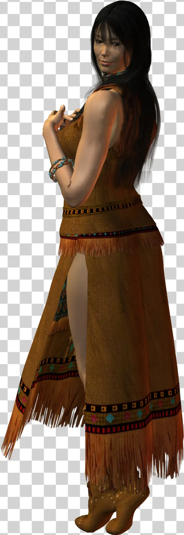 Indigenous Woman in Traditional Dress PNG