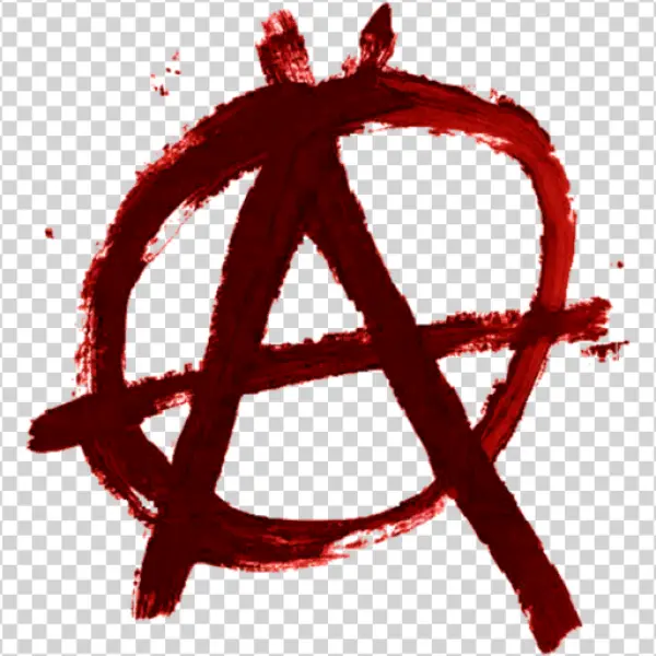 Red Brush Anarchy Symbol PNG Transparent Background
