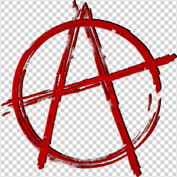 Red Grunge Anarchy Symbol PNG Transparent Background