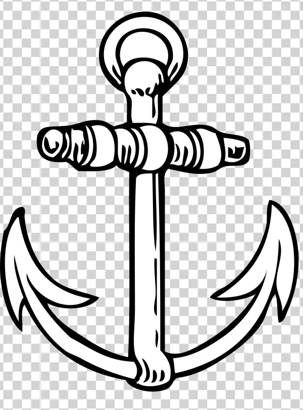 Black Outline Anchor PNG Transparent Background
