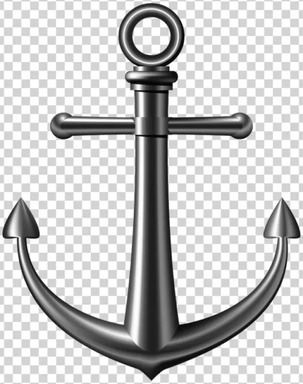 Metallic Anchor PNG Transparent Background