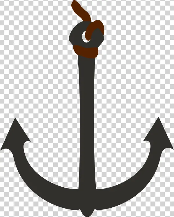 Simple Anchor with Rope PNG Transparent Background