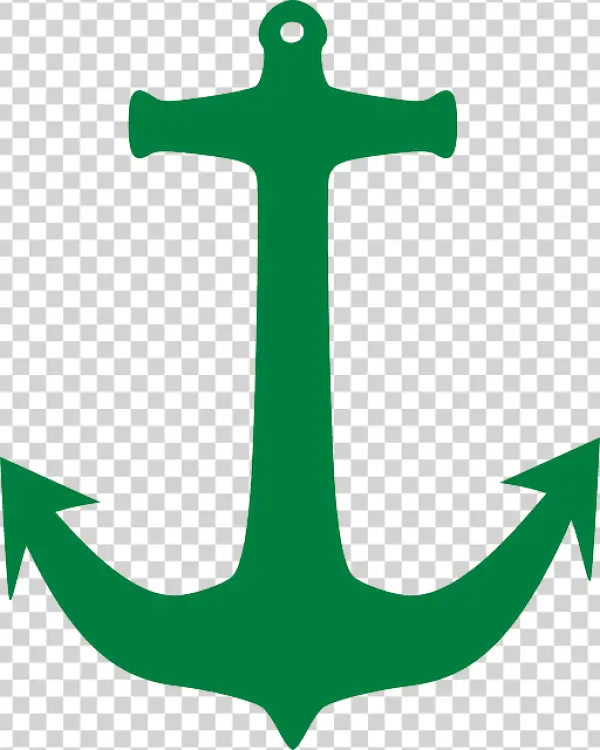 Simple Green Anchor PNG Transparent Background