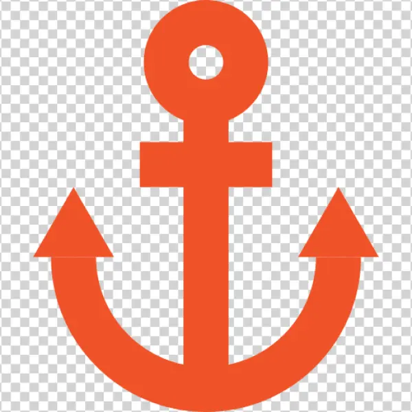 Orange Anchor Icon PNG Transparent Background