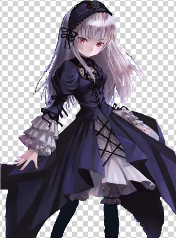 Gothic Anime Girl PNG Transparent Background