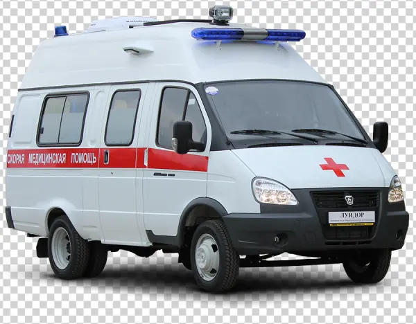 White Ambulance Van PNG Transparent Background