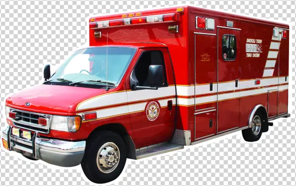 Red Ambulance PNG Transparent Background