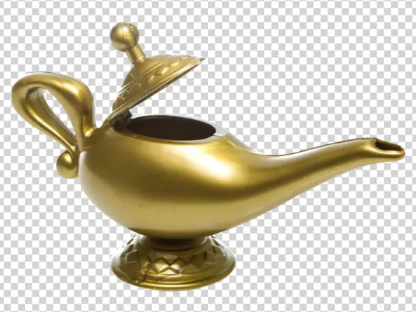 Golden Genie Lamp PNG Transparent Background