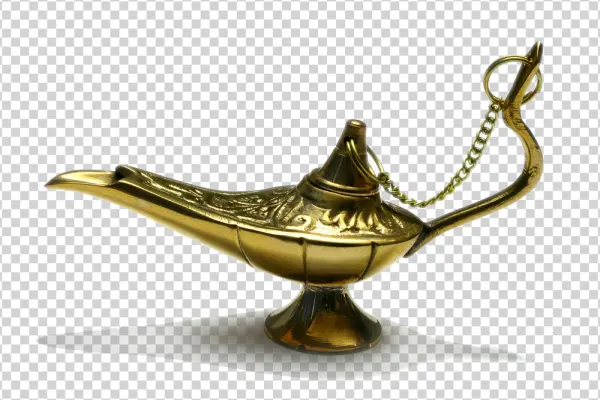 Golden Aladdin's Lamp PNG Transparent Background