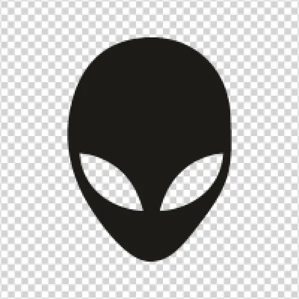 Alien Head Silhouette PNG Transparent
