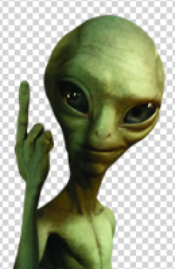 Alien Middle Finger Gesture PNG Transparent
