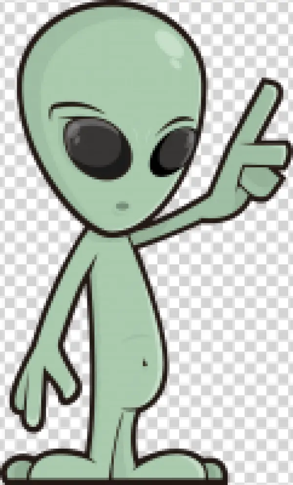 Cartoon Alien Pointing Transparent PNG