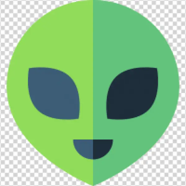 Green Alien Head Icon PNG Transparent Background