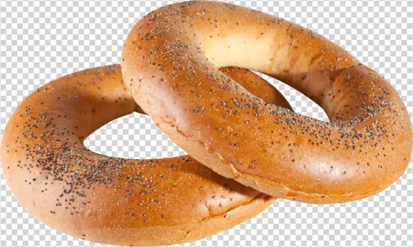 Two Poppy Seed Bagels PNG Transparent Background