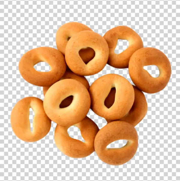 Small Golden Bagel Crisps PNG Transparent Background