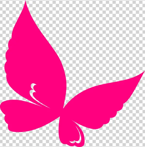 Pink Butterfly Silhouette PNG Transparent