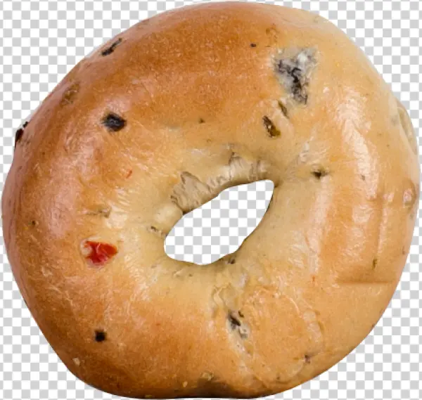 Savory Bagel with Olives PNG Transparent