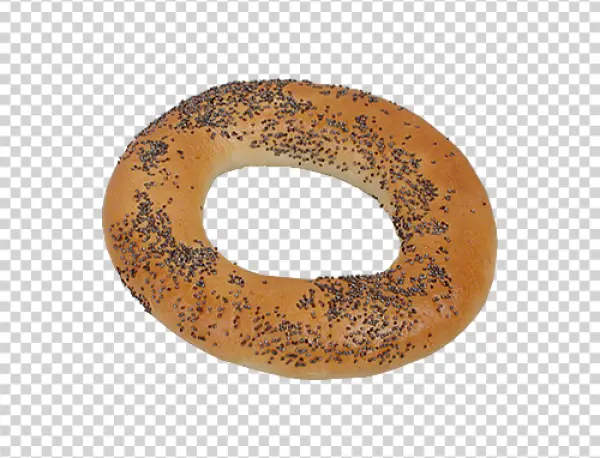 Golden Brown Poppy Seed Bagel PNG