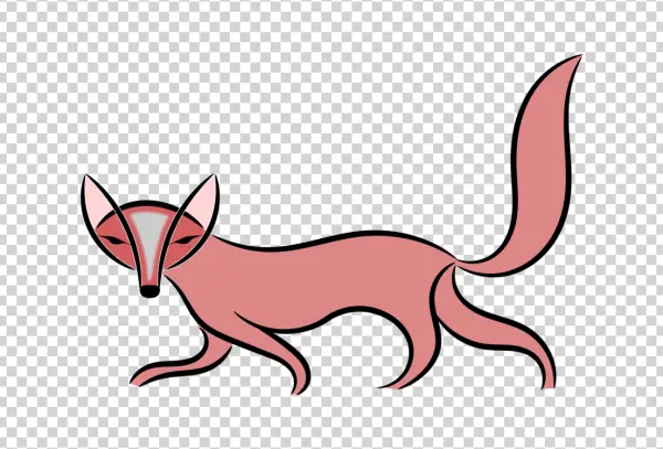 Abstract Pink Fox Illustration PNG