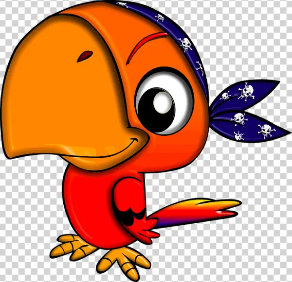 Cartoon Pirate Parrot PNG Transparent Background