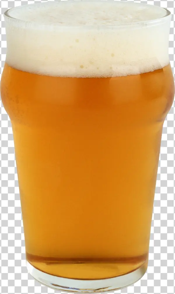 Glass of Beer with Foam PNG Transparent Background