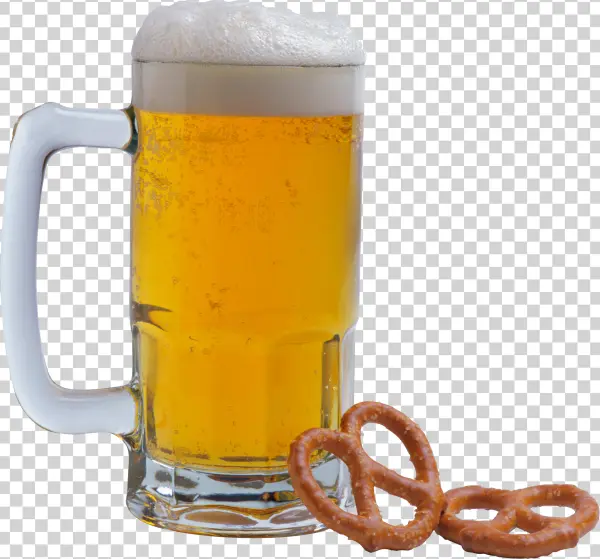 Beer Mug with Pretzels Transparent PNG